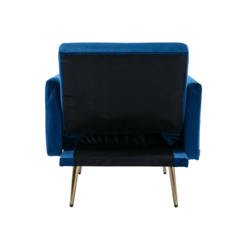 Navy Velvet Accent Chair with Ottoman U442