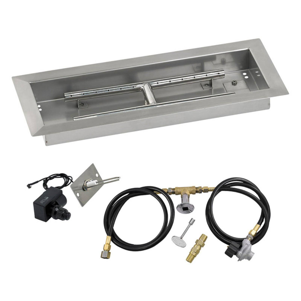 18x22 Rectangular Stainless Steel Drop in Firepit Pan with Spark Ignition Kit K8923