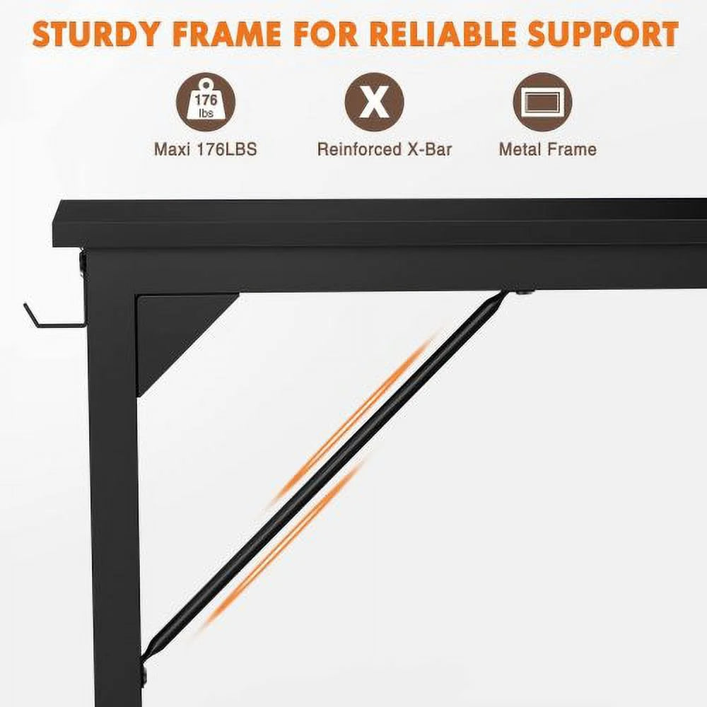 Black 31 Inch Wooden Office Desk with Storage P628423