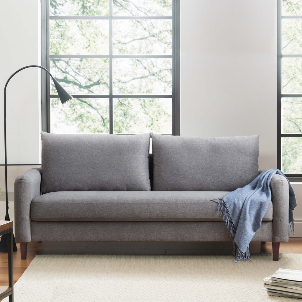 Light Grey Sofa with Curved Arms X711381