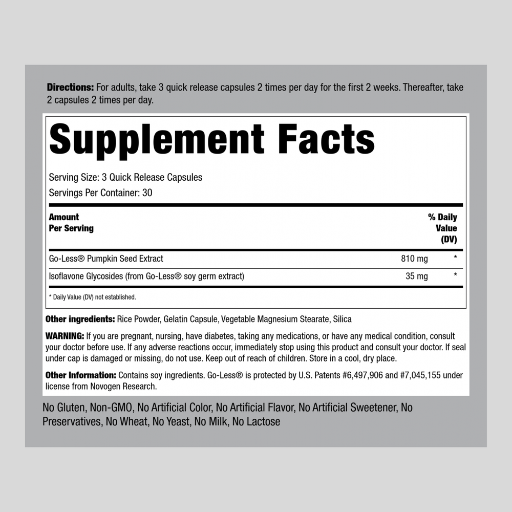 90 Capsules Bladder Control Pills G38362