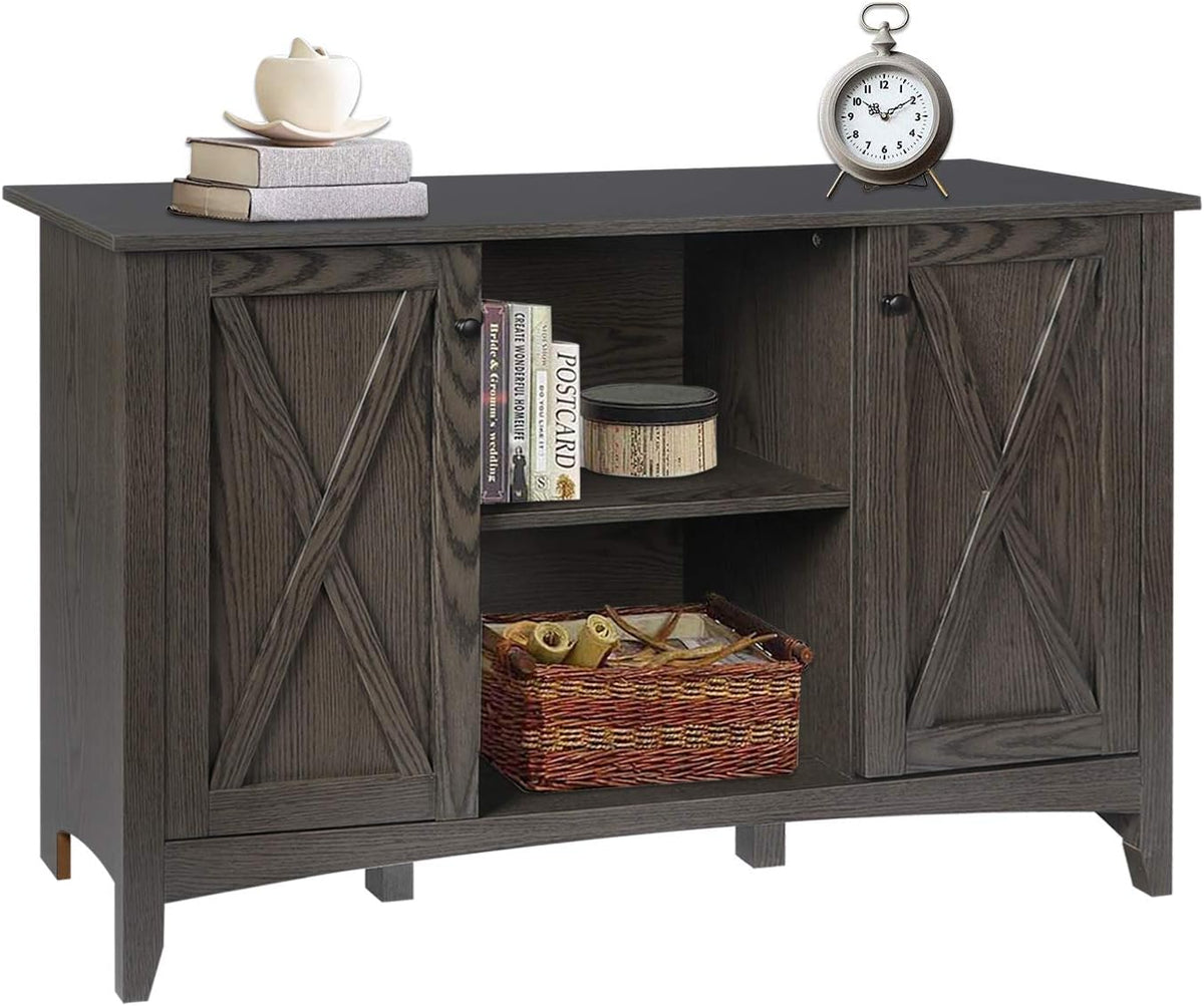 Brown Accent Cabinet with Doors and Adjustable Shelves Y50328