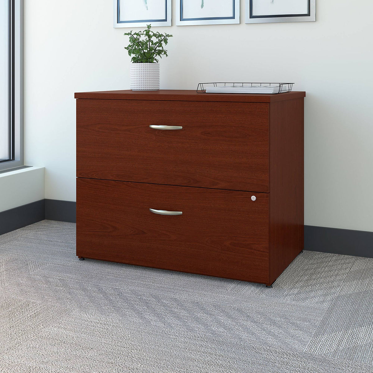 2 Drawer Mahogany Lateral File Cabinet X50273