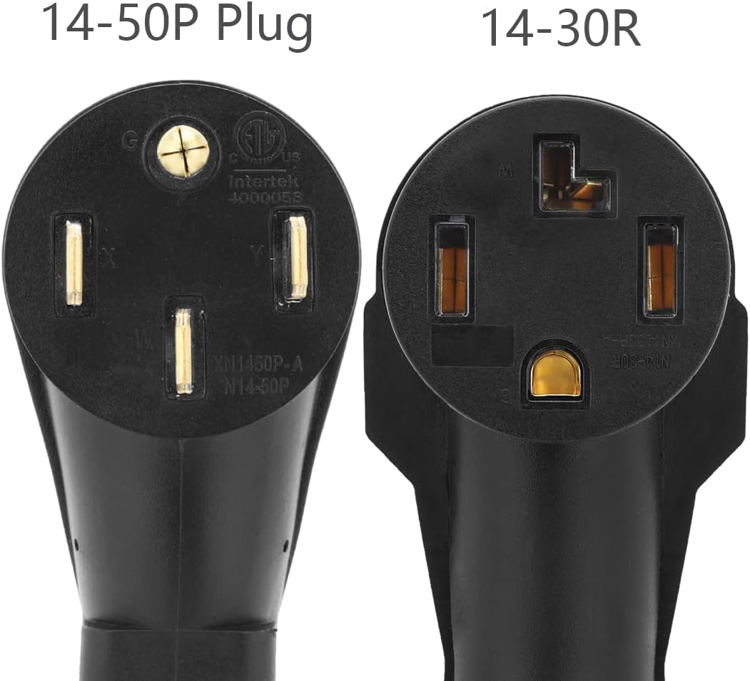 14-50P to 14-30R Adapter Cord, 50Amp to 30Amp Dryer Power Adapter Cable, 1 Foot U893273