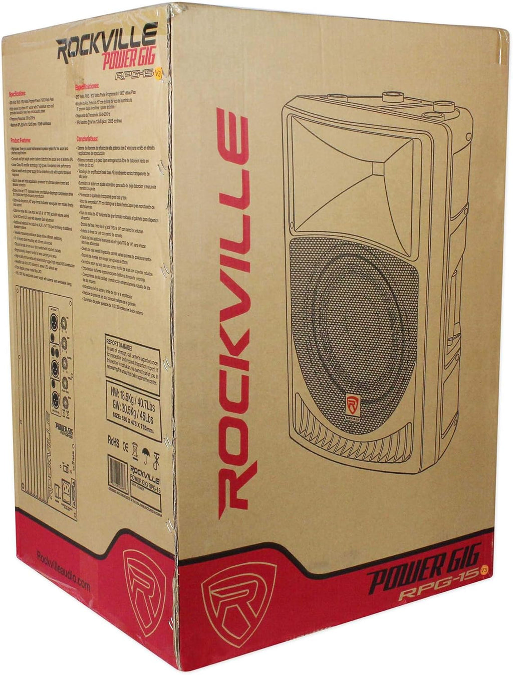 15" Powered Active 2-Way DJ PA Speakers W356625