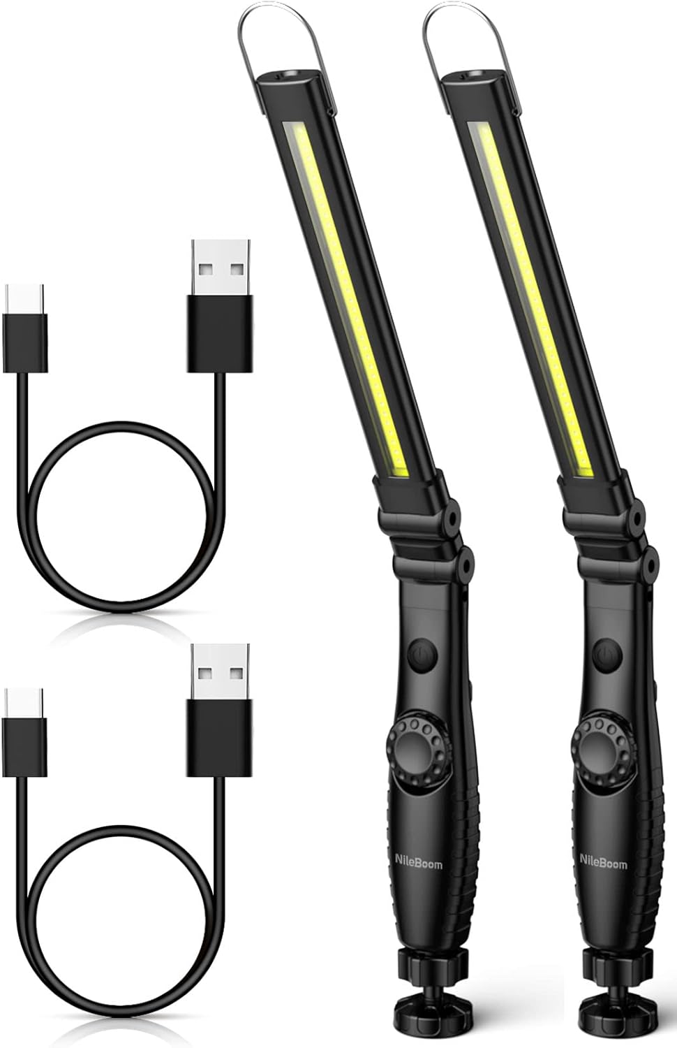 800 Lumens Foldable Rechargeable LED Work Light with Magnetic Base 4 Pack B404522