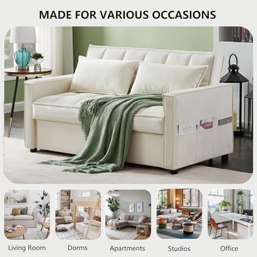 3 in 1 Velvet Sleeper Loveseat with Pull Out Bed P778487
