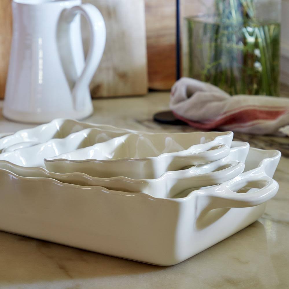 White Rectangular Baker I58365
