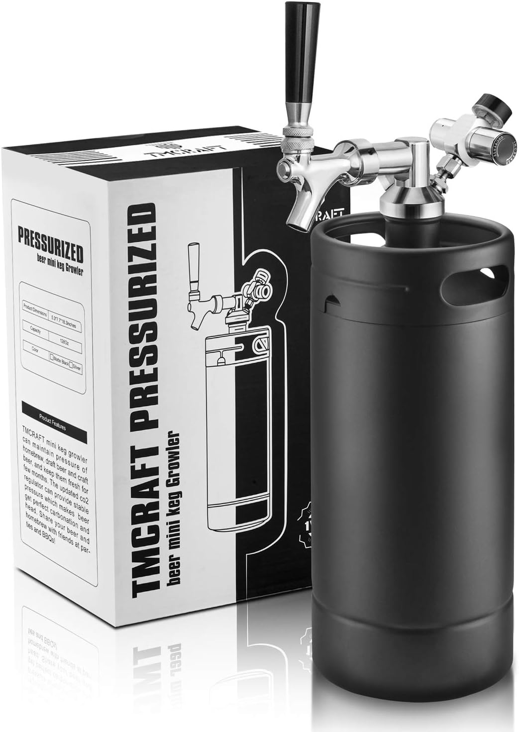 128oz Pressurized Stainless Steel Mini Keg with Cooler Jacket S56370