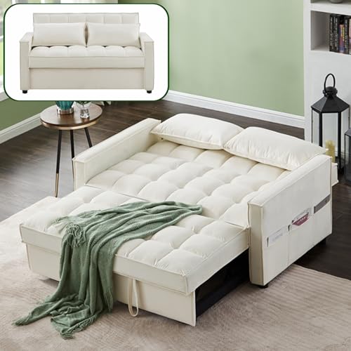 3 in 1 Velvet Sleeper Loveseat with Pull Out Bed P778487
