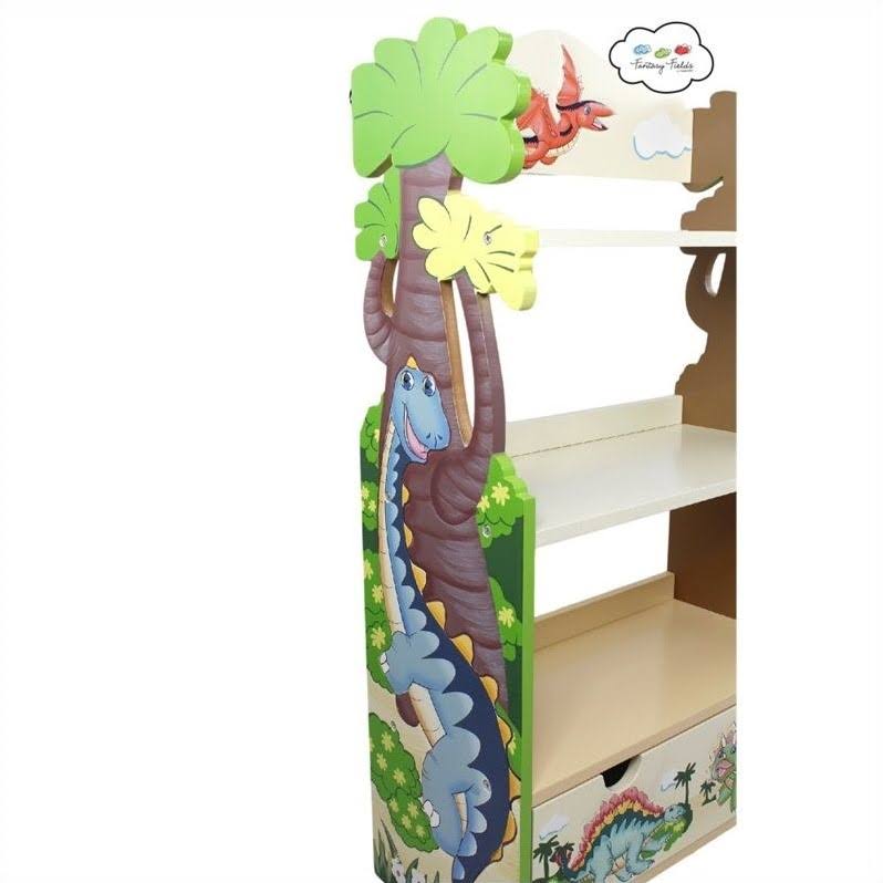 Dinosaur Kingdom Bookcase with 3 Shelves and Drawer O52084