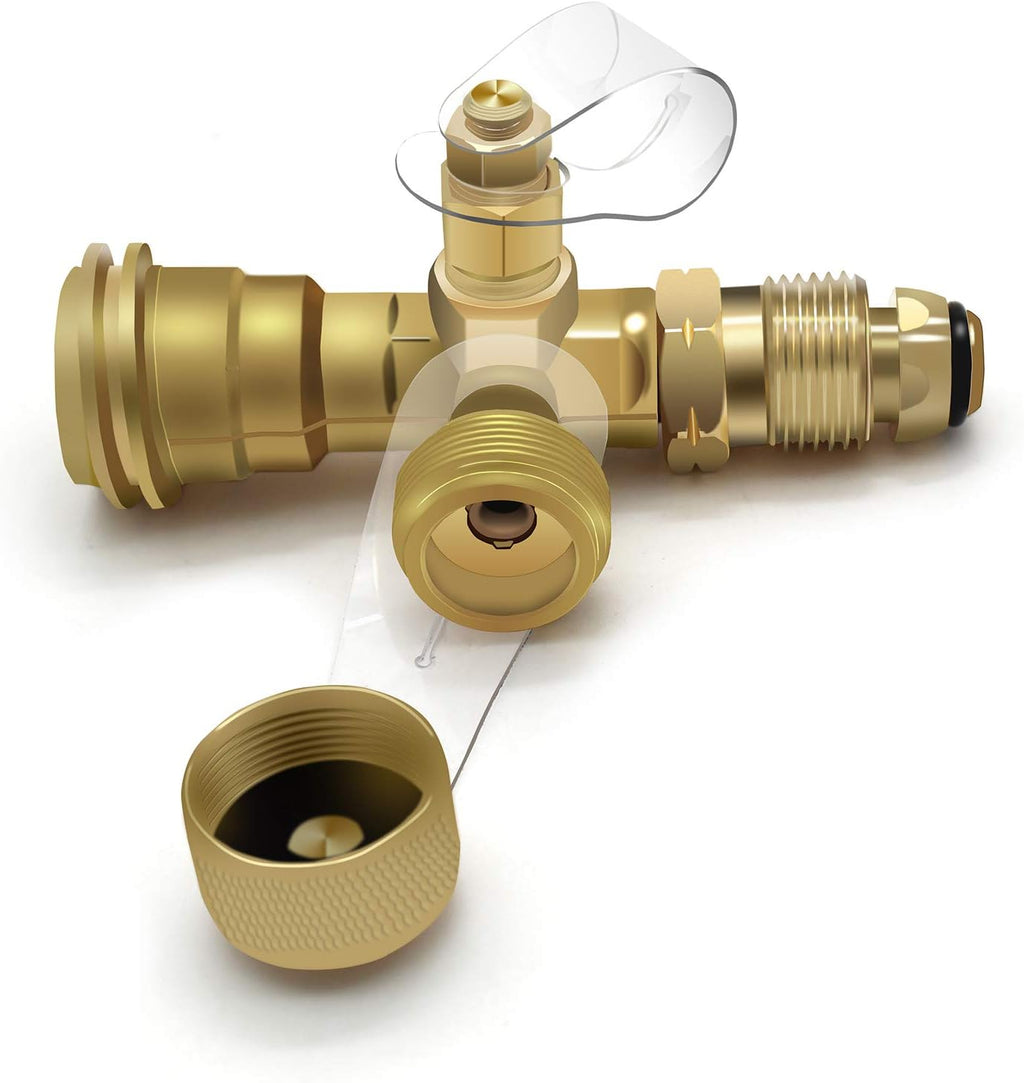 Propane Cylinder Brass Tee with 4 Port Adapter S41322