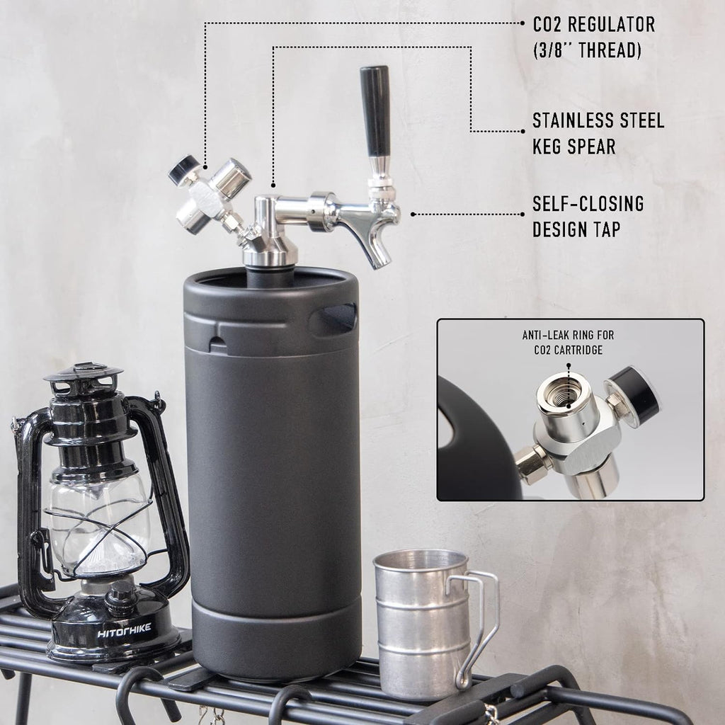 128oz Pressurized Stainless Steel Mini Keg with Cooler Jacket S56370