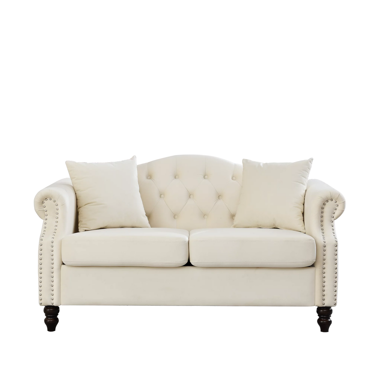 Grey Velvet 2 Seater Chesterfield Sofa R551768