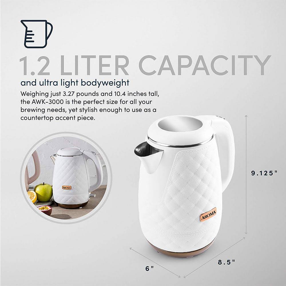White 1.2L Stainless Steel Electric Water Kettle E980