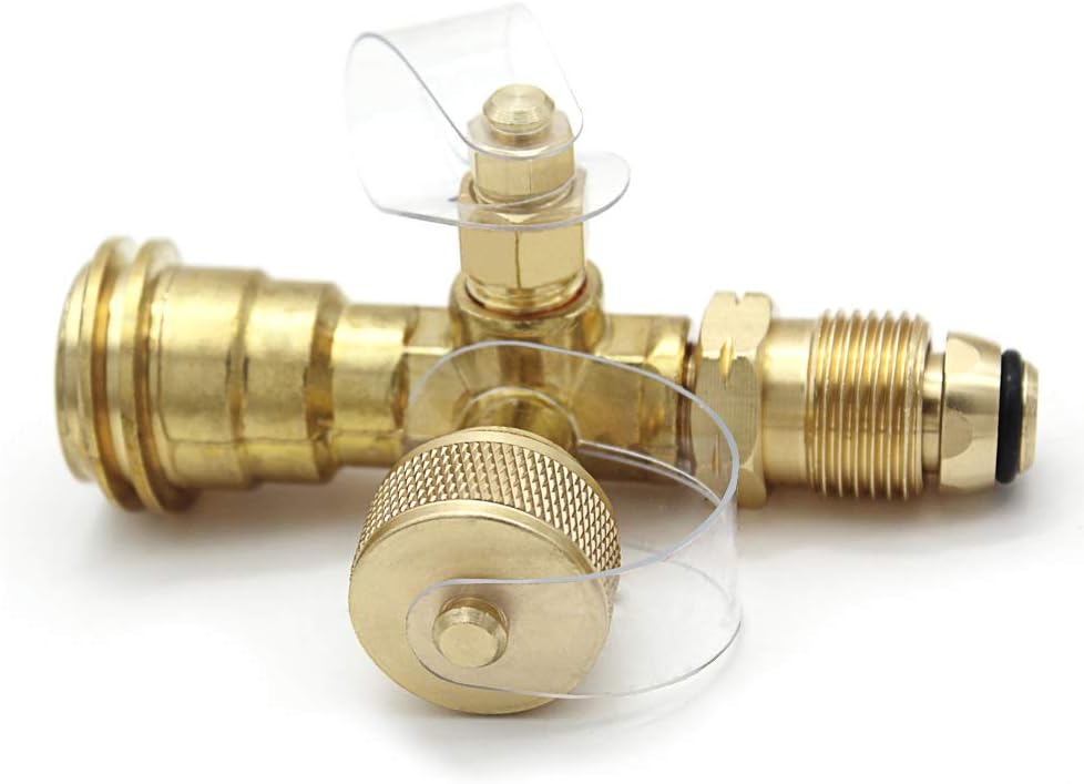 Propane Cylinder Brass Tee with 4 Port Adapter S41322