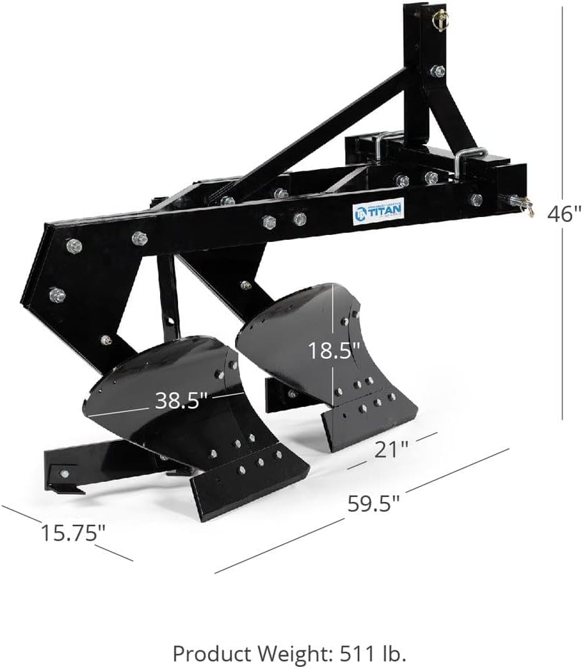 18-in Double Bottom Moldboard Turn Plow, Category 1, 3-Point Hitch W257