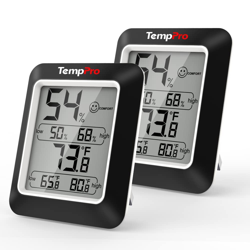 Black 2 Pack Indoor Thermometer Humidity Sensor N661