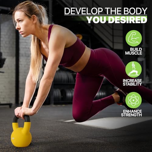 Neoprene Coated Solid Cast Iron Kettlebell C7623