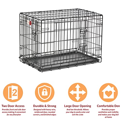 36-Inch Folding Dog Crate with Double Door E921465