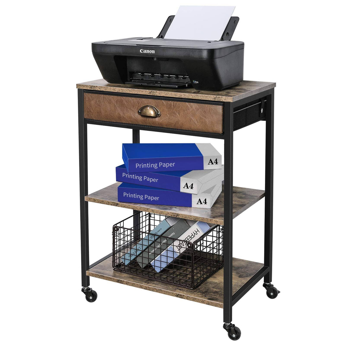 3 Tier Printer Stand with Storage Drawer I900090