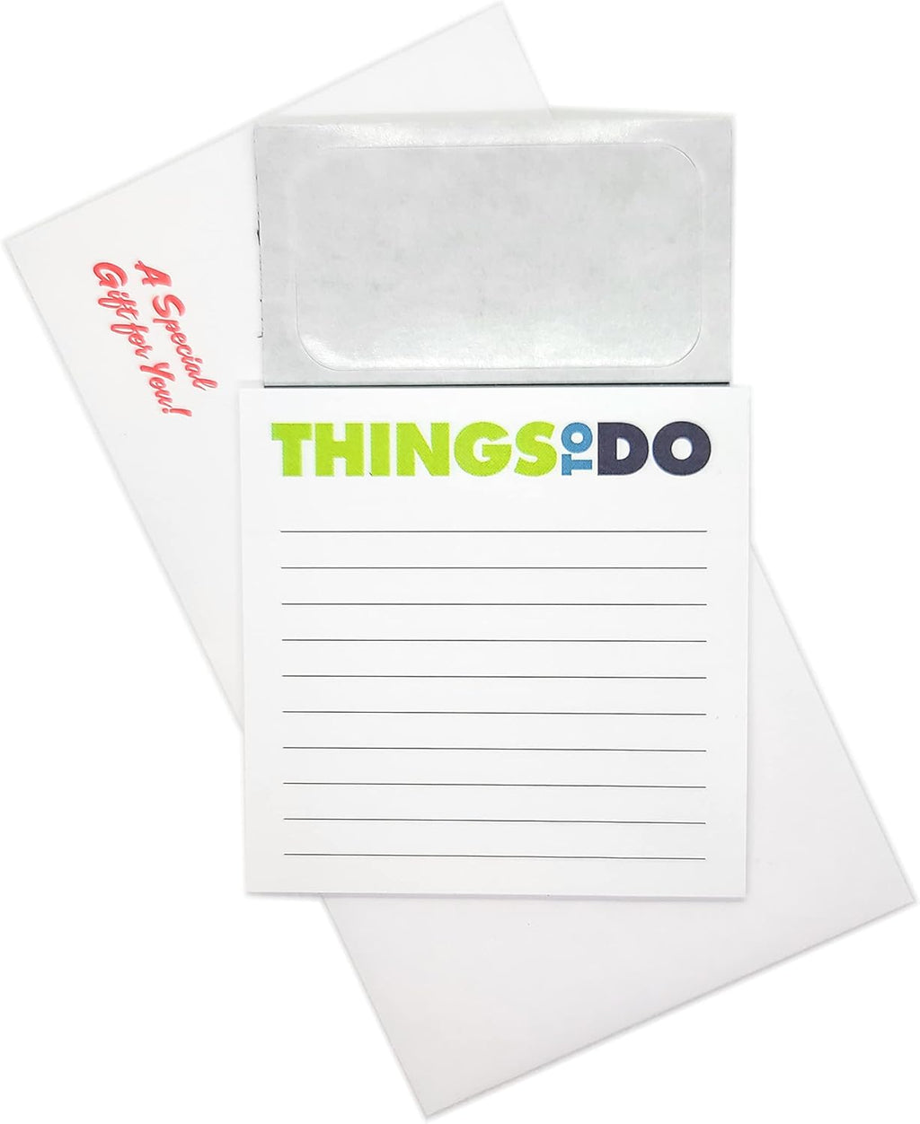 25 Pack Sticky Note Pad with Business Card Holder, 20 Sheets Each G539531