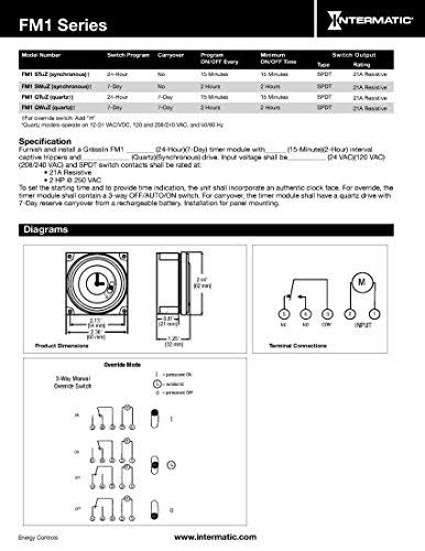 Electromechanical Timer, 7-Day, SPDT, 21A Z729