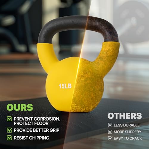 Neoprene Coated Solid Cast Iron Kettlebell C7623