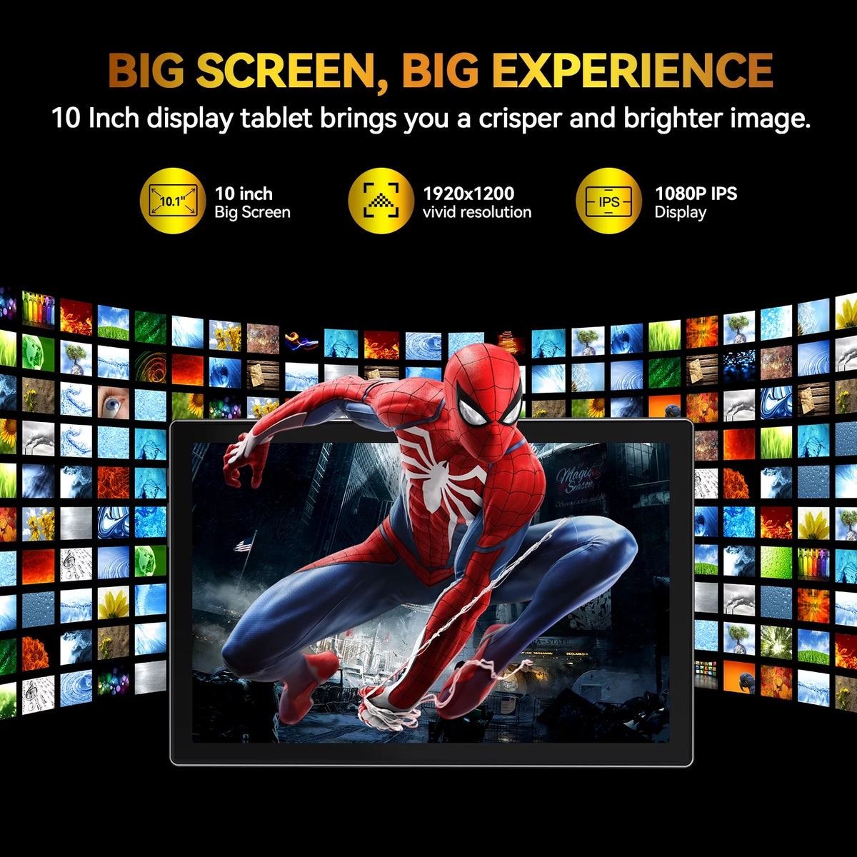 Black 10inch 128GB Android 12 Tablet with Keyboard H58840