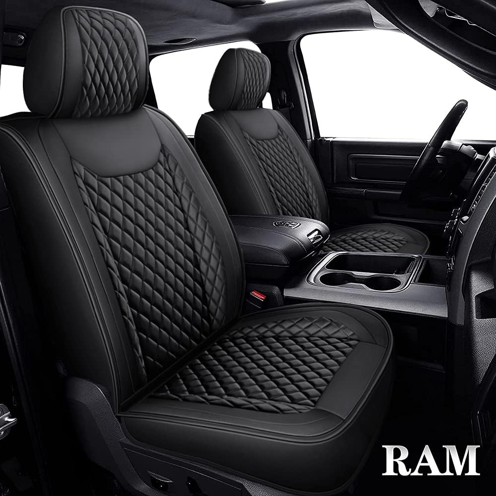 Black 5 PCS Full Set Waterproof Faux Leather Seat Covers G61063