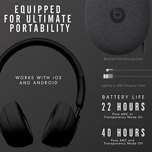 Black Wireless Noise Cancelling On-Ear Headphones M42593