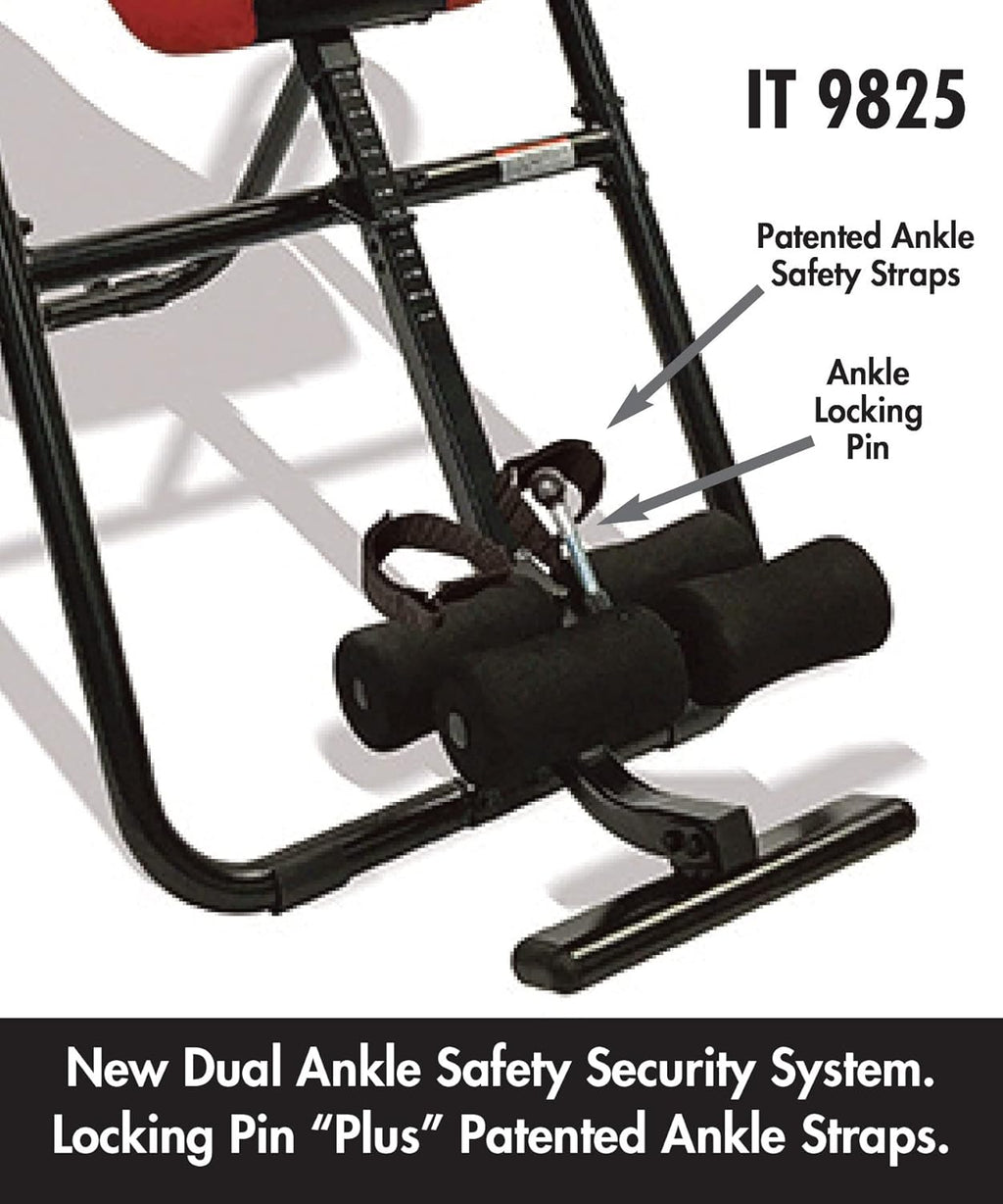 Red Heavy Duty Inversion Table with Removable Head Pillow & Lumbar Support Pad V797166