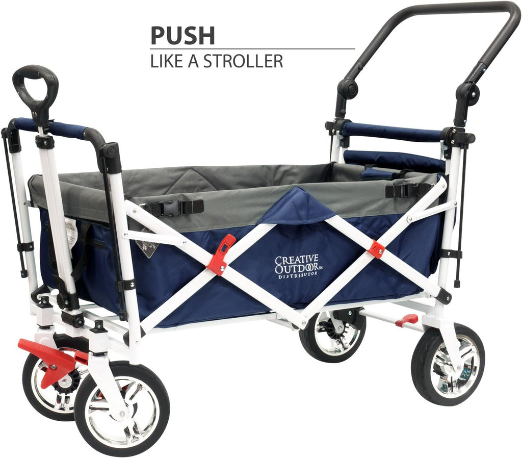 Collapsible Folding Wagon Cart with Sun & Rain Shade G692865