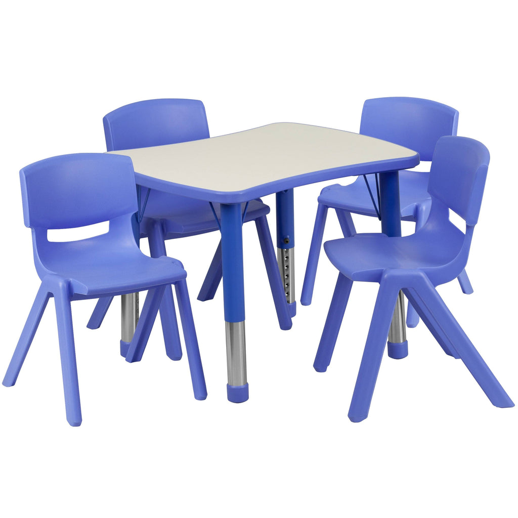 Blue Height-Adjustable Plastic Activity Table Set K658929
