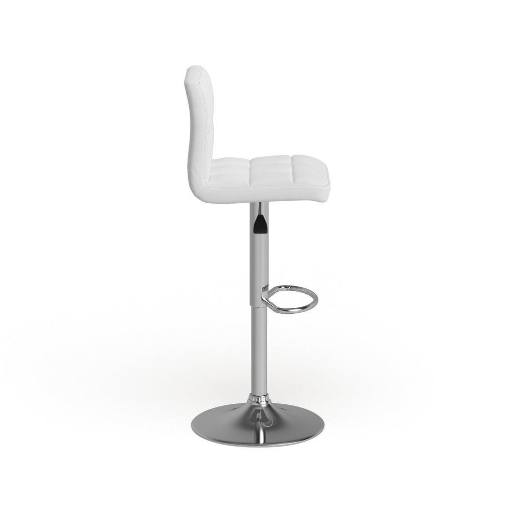 Green Quilted Vinyl Adjustable Height Barstool Set of 2 L94512