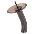 Oil Rubbed Bronze Vessel Faucet with Brown Glass Q636