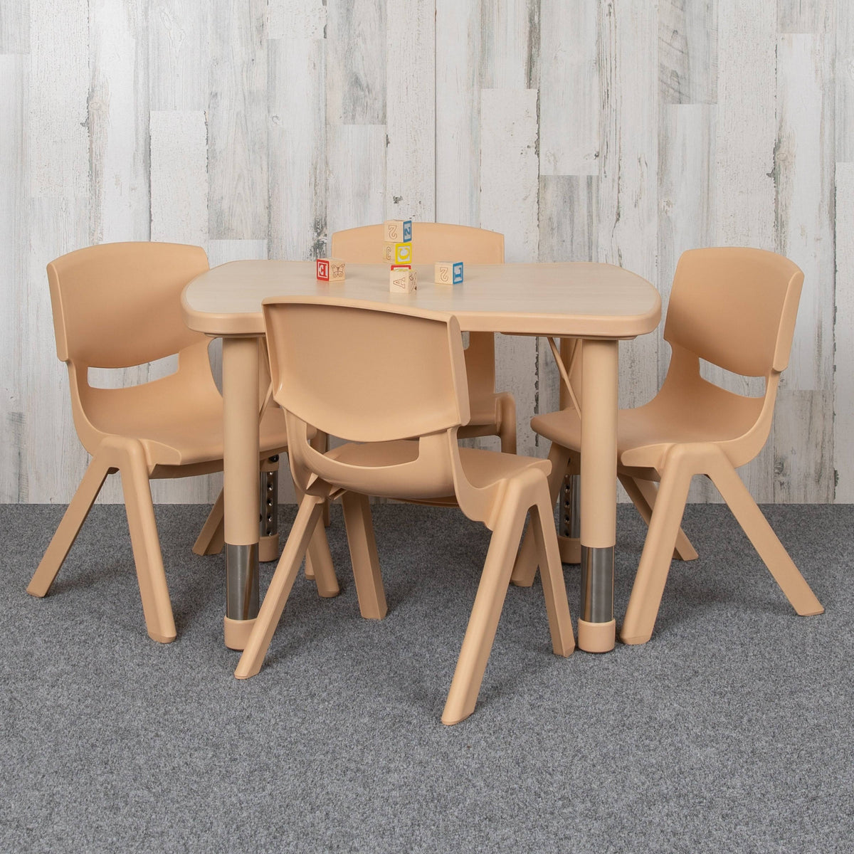 Blue Height-Adjustable Plastic Activity Table Set K658929