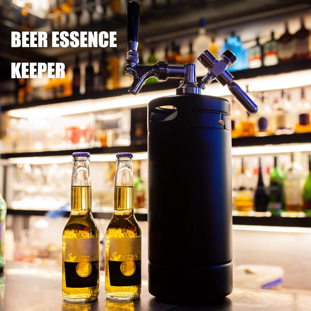 128oz Pressurized Stainless Steel Mini Keg with Cooler Jacket S56370