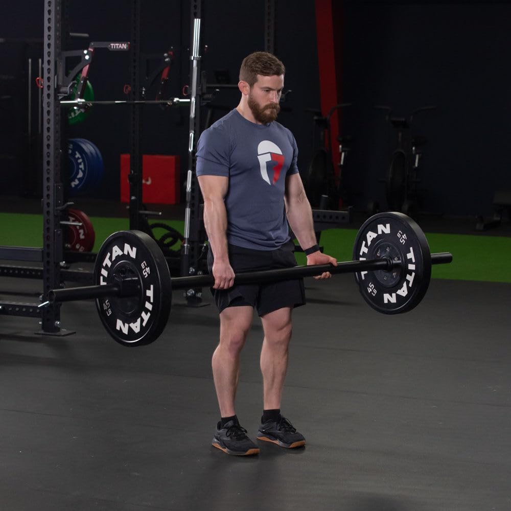 7 FT Fat Grip Olympic Barbell, Powder-Coated Steel J5160
