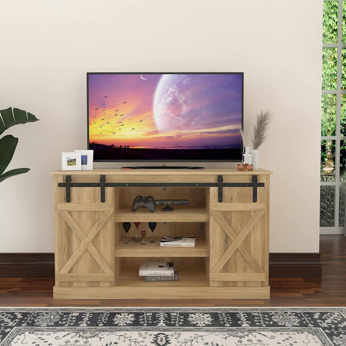 Dark Brown Wood Grain TV Stand B918