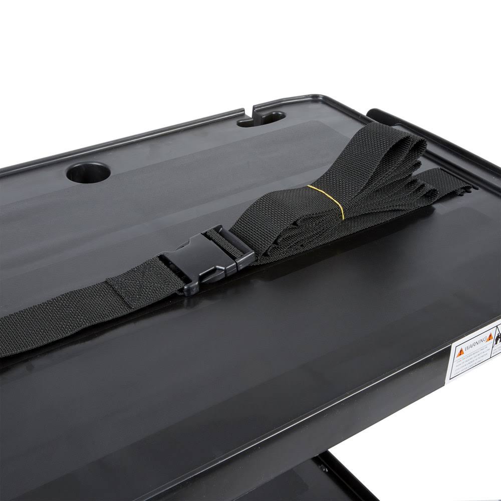 Black Three-Shelf AV Cart with Cabinet C836