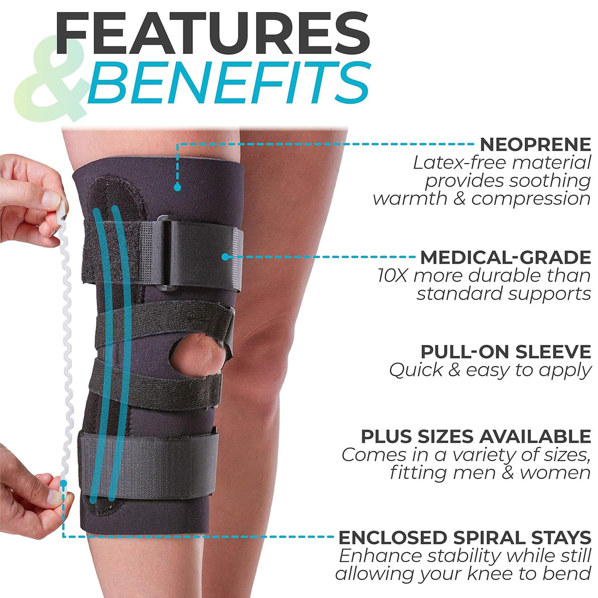 J Patella Knee Brace with Support Straps, 3XL, Pack of 2 N874320