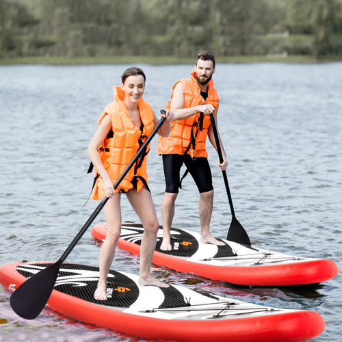 11' Inflatable Stand Up Paddle Board with Bag Paddle Pump Red S64721