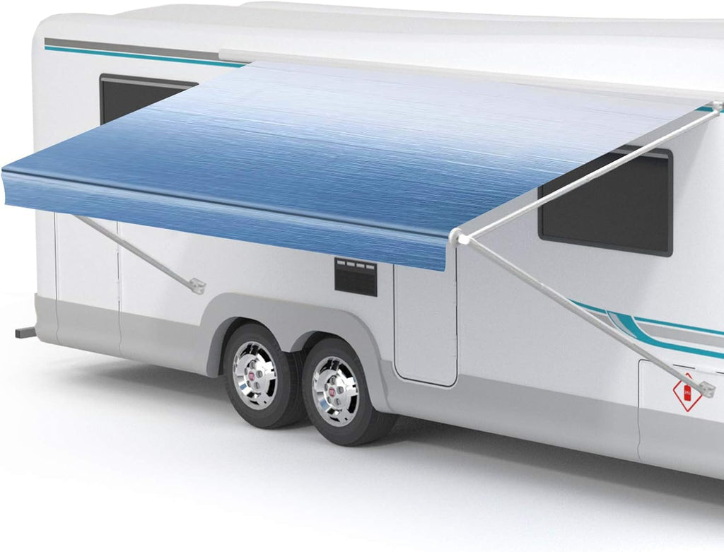 Waterproof Vinyl RV Awning Fabric Shade Screen - 18' F627173