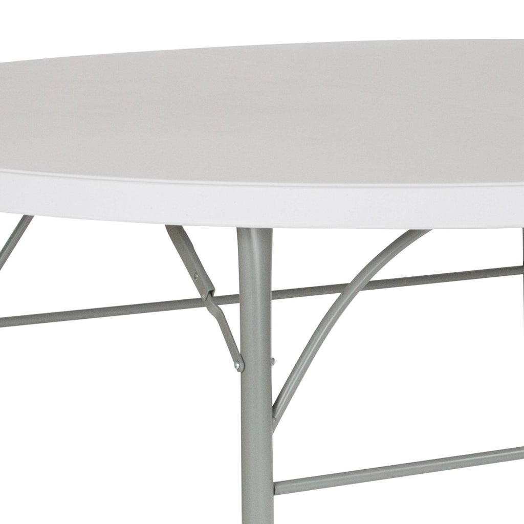 6-Foot Round Bi-Fold Granite White Plastic Folding Table X816406