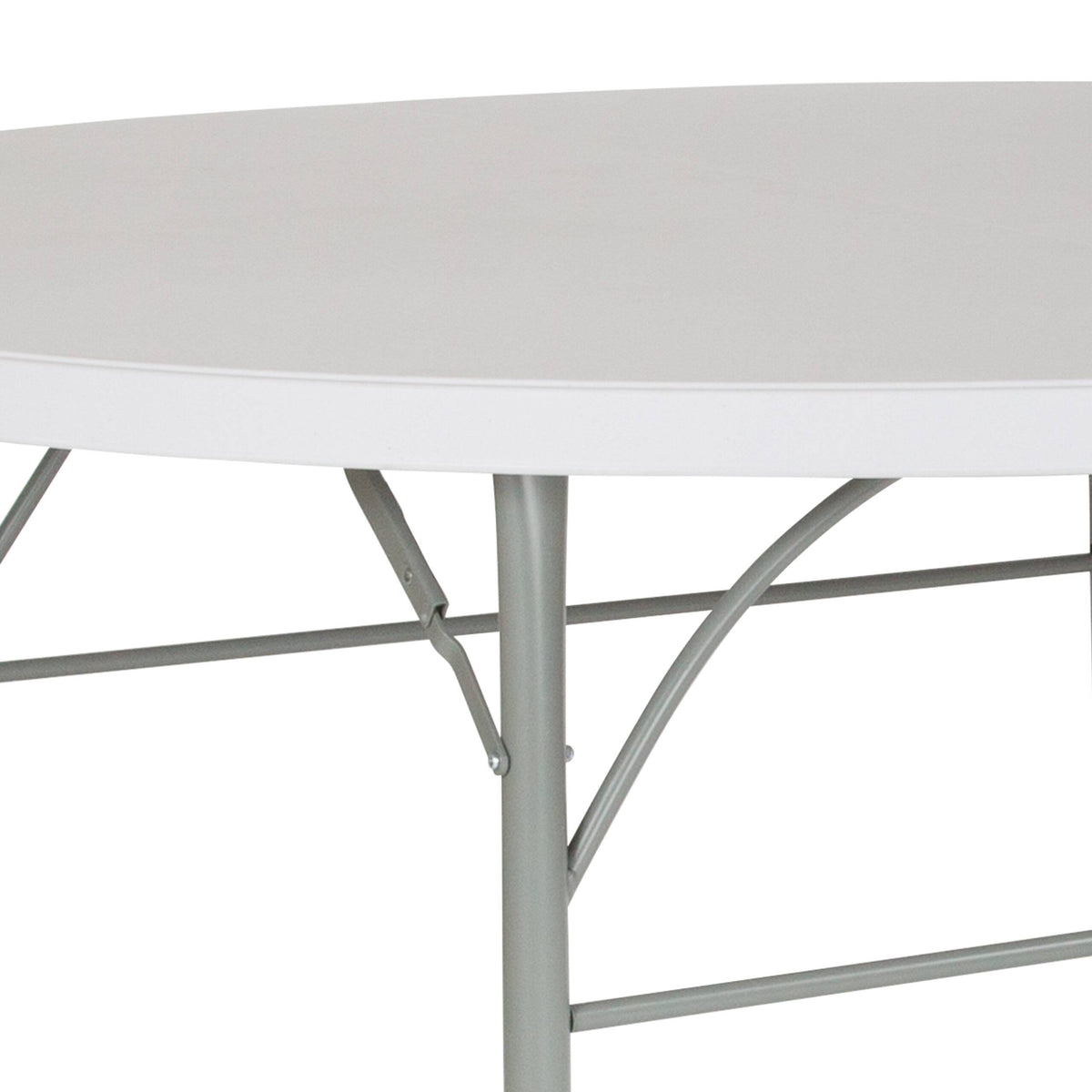6-Foot Round Bi-Fold Granite White Plastic Folding Table X816406