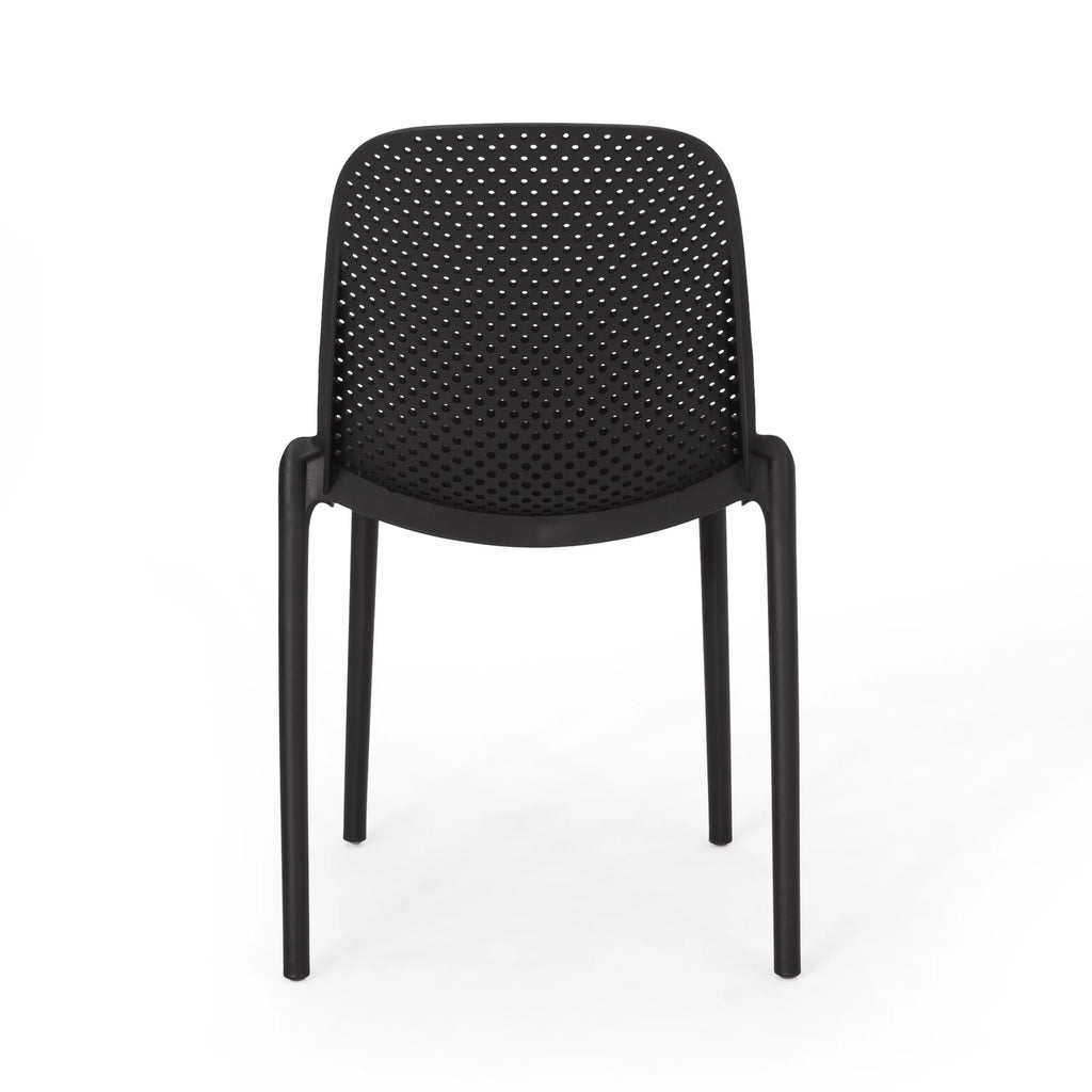 White Plastic Patio Dining Chair Set of 2 W54923