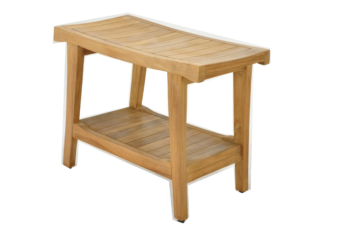 Teak Wood Shower Seat 24" Outdoor Bench N568181