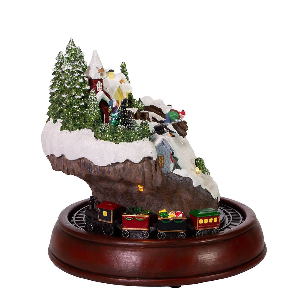 7.5x22 Battery-Operated LED Musical Village and Train Table Piece J348502