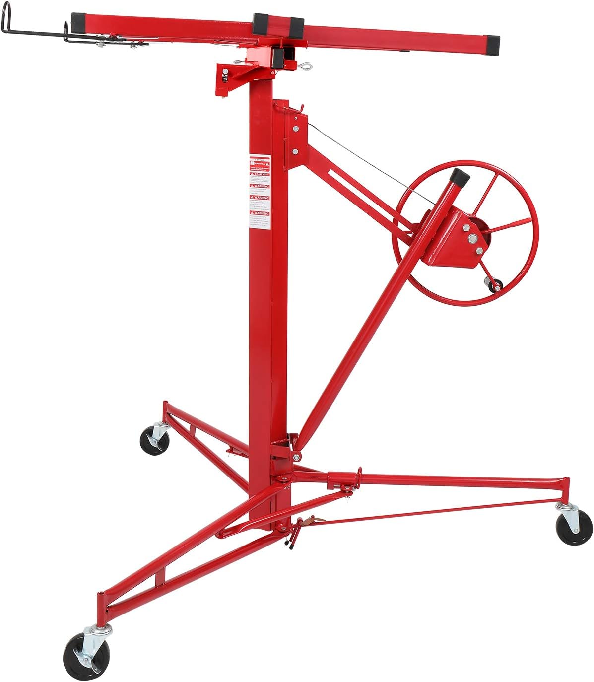 11 FT Drywall Lift Portable Panel Hoist with Adjustable Telescopic Arm Lockable Caster Wheel P1871